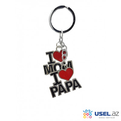 Keychain "I love mom and papa"